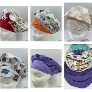 Scrub Medical Surgery Hat 12-piece Women Men Bouffant Cap Cotton One Size